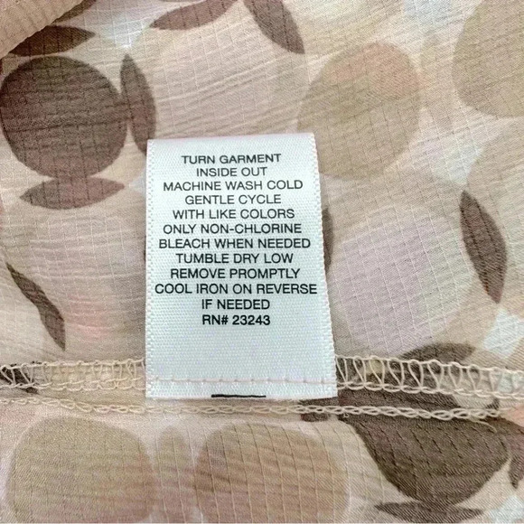 NWT New York & Company Stretch Cup Sleeves Front Tie Blouse Ivory Multi Size L - Picture 8 of 11